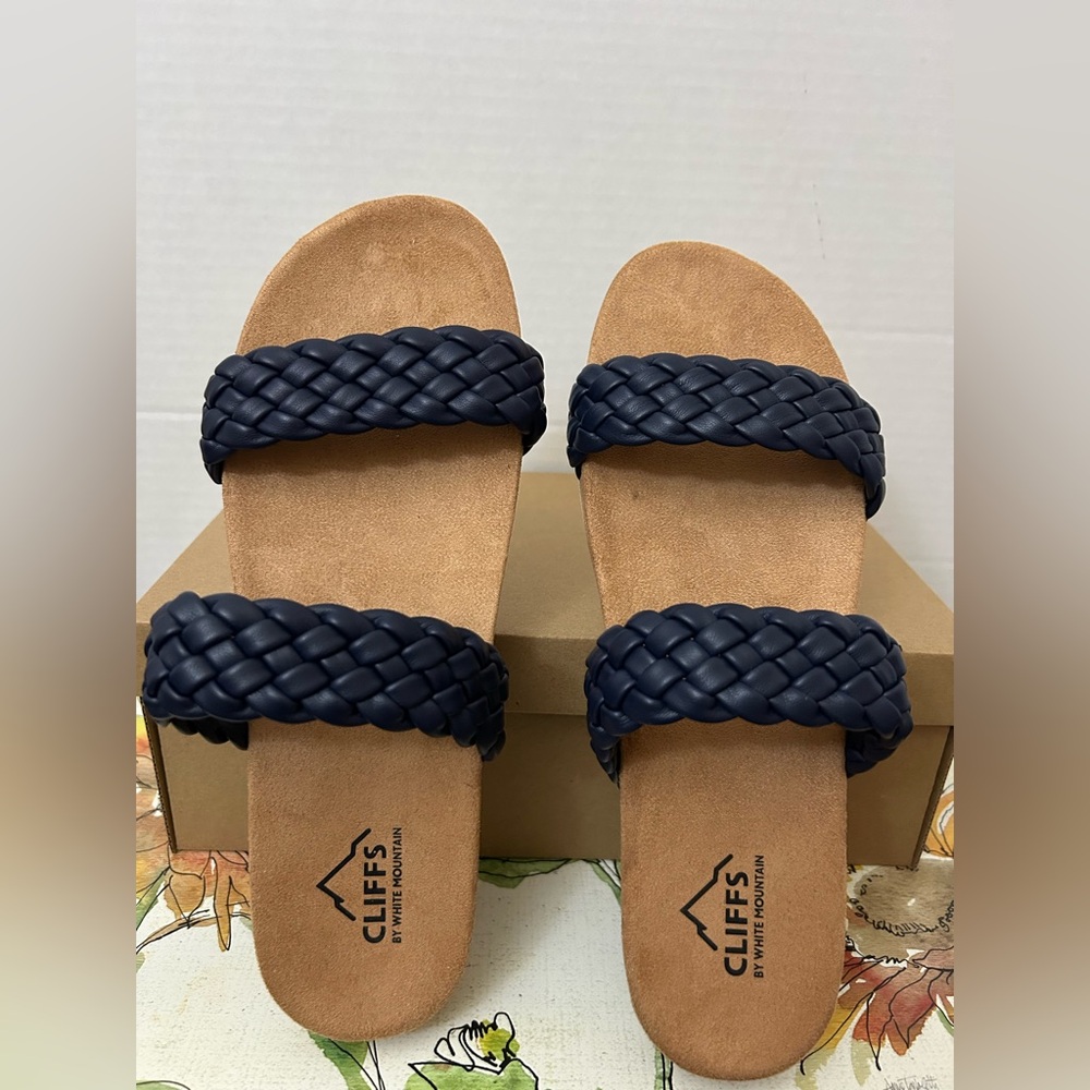 Cliffs Truly Navy Slide Sandals, 9